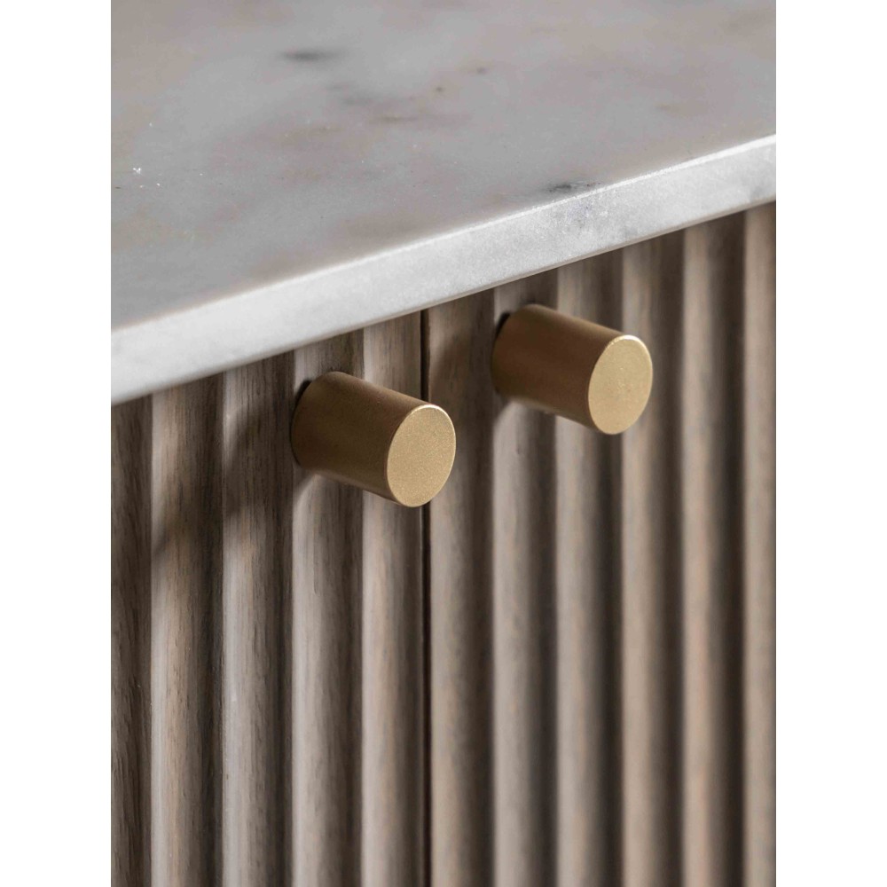 Шкаф Мармо с 3 врати, мангово дърво и мрамор В75 Ш151.6 Д45 см
